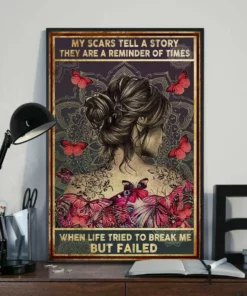 My Scars Tell A Story They Are A Reminder Of Times Yoga Butterfly Poster