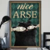 Nice Arse Funny Black Cat Fish Vintage Poster