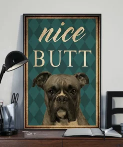 Nice Butt Boxer Dog Vintage Poster