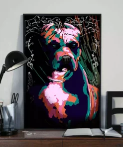 Pitbull Dog Evil Water Color Home Decor Wall Art Poster