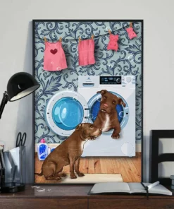 Pitbull Laundry Home Decor Wall Art Dog Poster