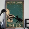 Please Close The Lid Black Meow Cat Poster 3 Please Close the Lid Black Meow Cat Poster