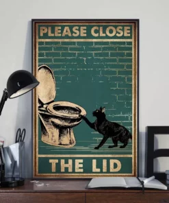 Please Close The Lid Black Meow Cat Poster