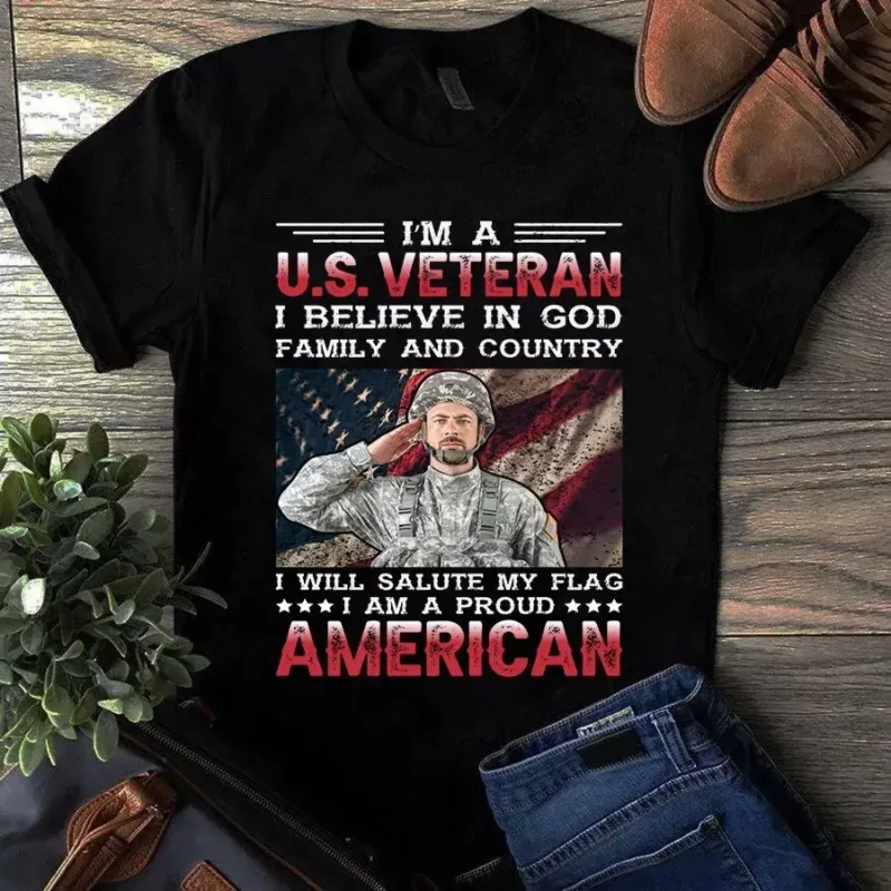 I’m A Us Veteran I Believe In God Family And Country I Am A Proud American Tshirt