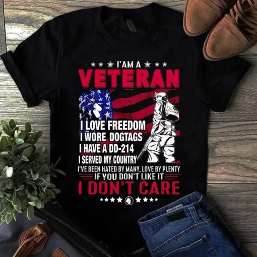 I'm A Veteran I Love Freedom I Wore Dogtags I Served My Country Tshirt