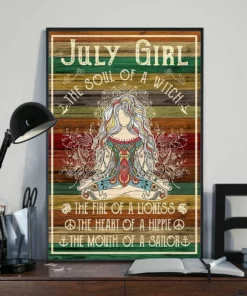 July Girl The Soul Of A Witch The Fire Of A Lioness Yoga Meditation Poster
