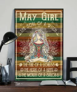 May Girl The Soul Of A Witch The Fire Of A Lioness Yoga Meditation Poster