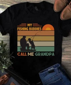 My Fishing Buddies Call Me Grandpa Fishing Vintage Tshirt