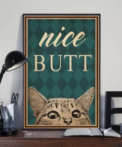 Nice Butt Vintage Cat Meow Poster