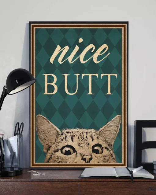 Nice Butt Vintage Cat Meow Poster