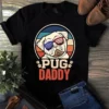 Pug Daddy United States Flag Pug Father Dad Dog Gift Tshirt