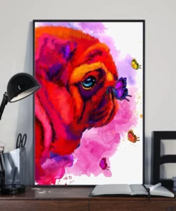 Pug Dog Puppy Water Color Home Decor Wall Art Poster