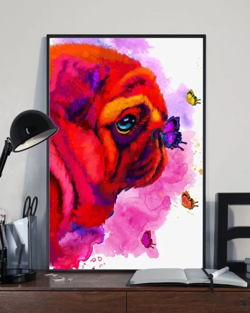 Pug Dog Puppy Water Color Home Decor Wall Art Poster