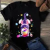 Purple Gnome With Bunny Ears Easter Eggs Gift Tshirt