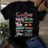 Quilting is a Sport It Involves Batting Running Hunting Sewing Quilting Tshirt