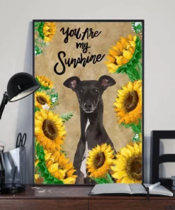 You Are My Sunshine Sunflower Greyhound Dog Poster
