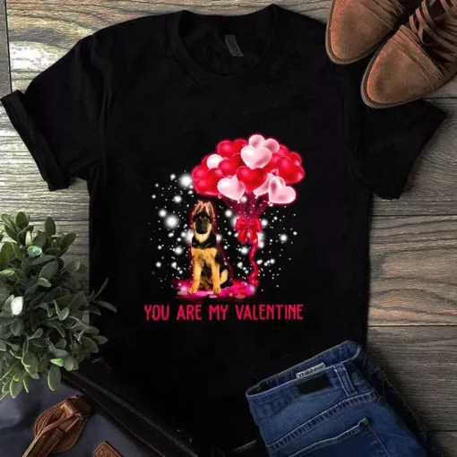 You Are My Valentine K9 Dog Christmas Heart Balloon Tshirt