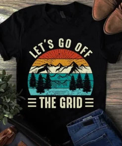 Let's Go Off The Grid Moutain Hiking Vintage Tshirt