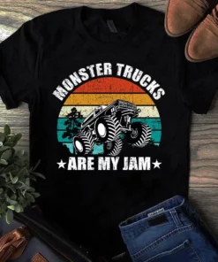 Monster Trucks Are My Jam Trucker Vintage Tshirt