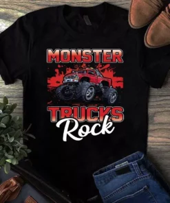 Monster Trucks Rock Trucker Truck Driver Tshirt