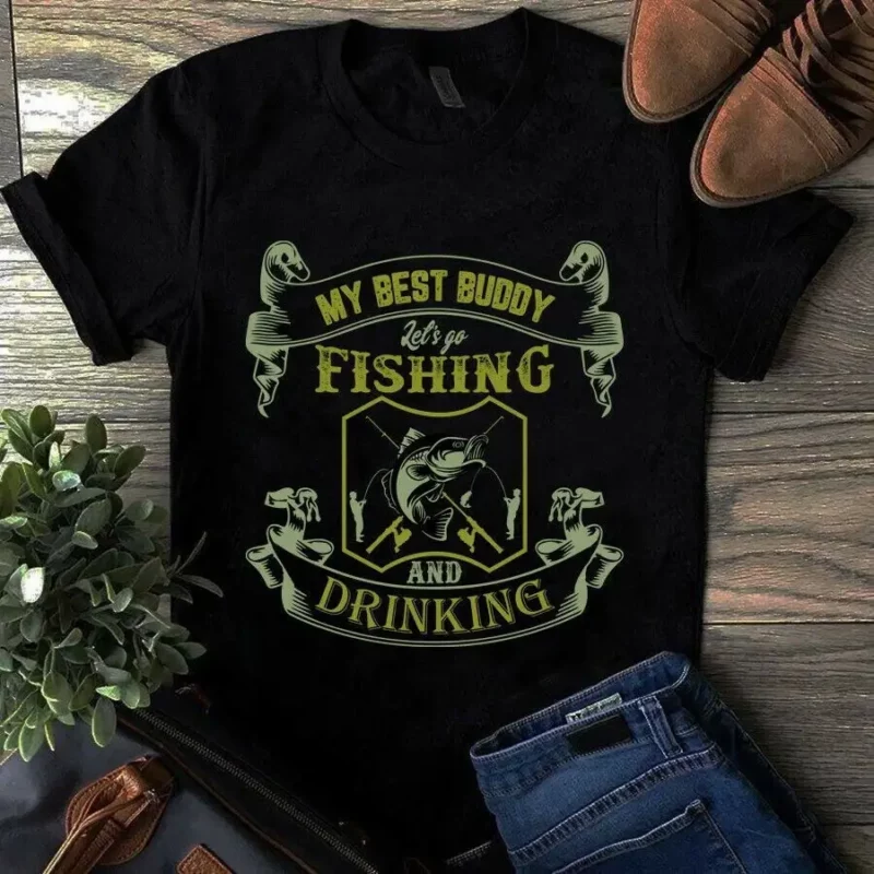 My Best Buddy Let’s Go Fishing And Drinking Fishing Tshirt