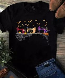 Sewing Machine Quilting Halloween Gift Tshirt