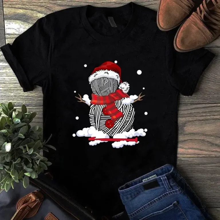 Sewing Quilting Christmas Snow Man Wool Tshirt