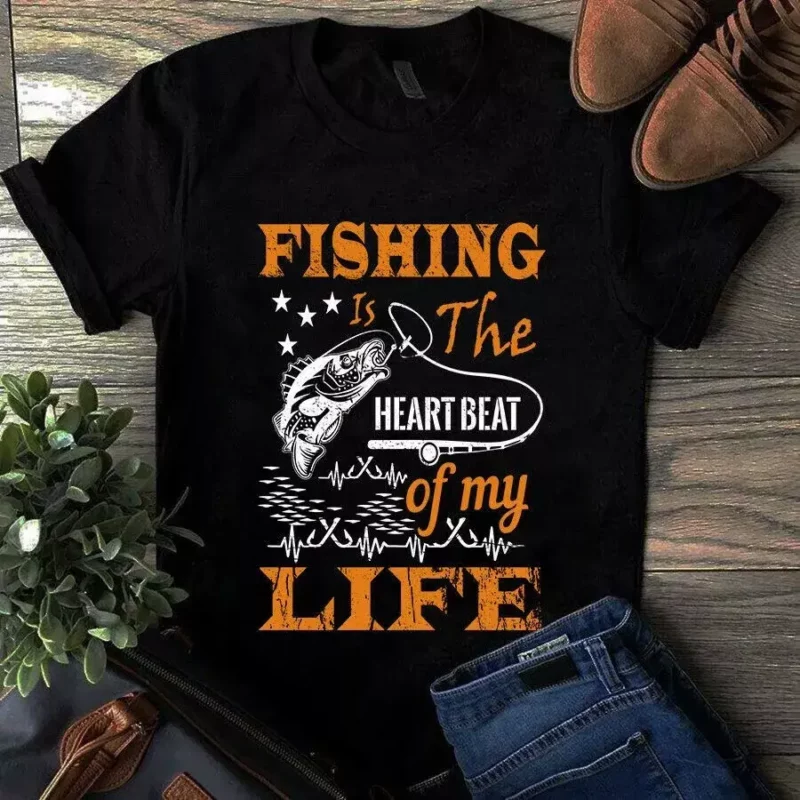 Fishing Is The Heart Beat Of My Life Fishing Bass Hook Tshirt