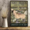 French Bulldog Reading Club When in Doubt Go to Library Dog Poster