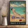 French Bulldog Yoga Club Namaste at the Beach Dog Poster