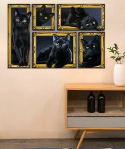 Funny Black Cat In Framed Poster