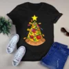 Funny Pizza Lover Christmas Light Xmas Tree Gift Tshirt