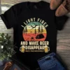 I Light Fires and Make Beer Disappear Whats Your Superpower Camping Beer Tshirt