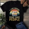 I Like Books More Than People Vintage Tshirt