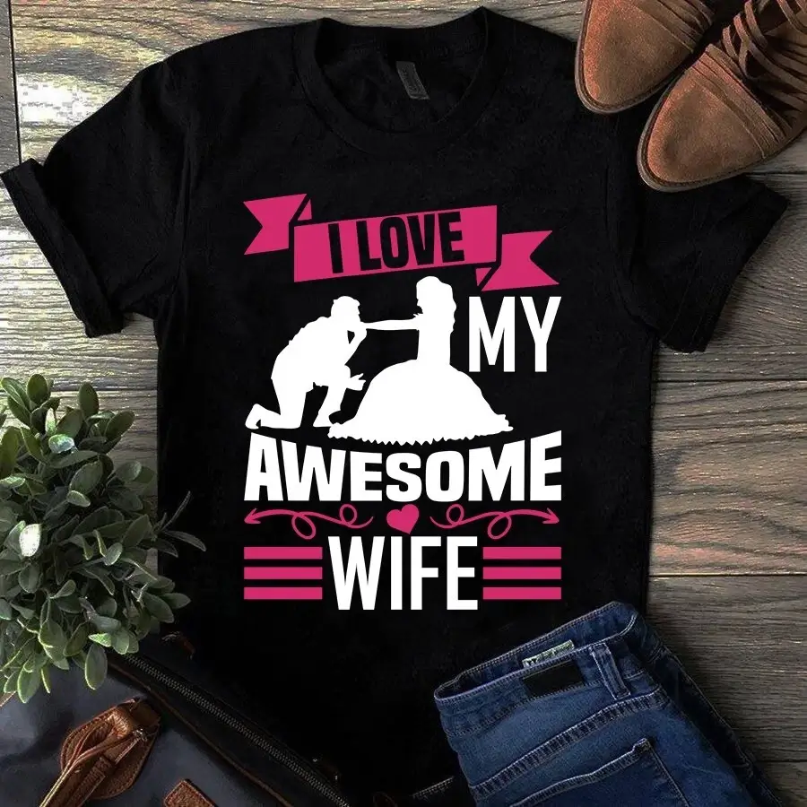 I Love My Awesome Wife Valentine Gift Tshirt 1 I Love My Awesome Wife Valentine Gift Tshirt