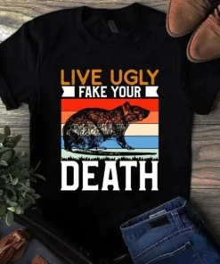 Love Ugly Fake Your Death Retro Vintage Mouse Hamster Tshirt