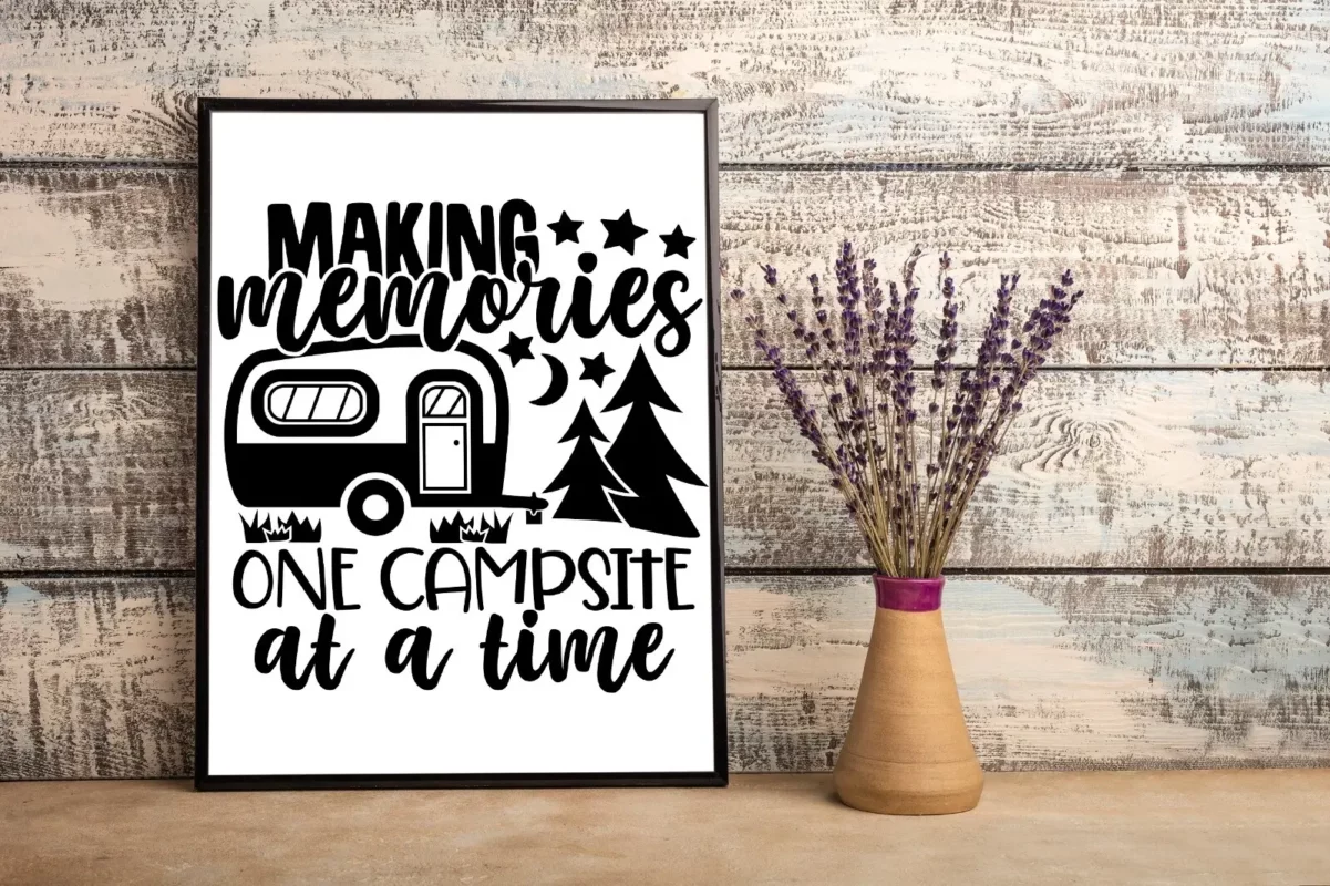 Making Memories One Campsite At A Time Camping Van Mountain Poster