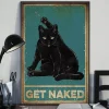 Get Naked Funny Meow Black Cat Home Decor Wall Art Poster 3 Get Naked Funny Meow Black Cat Home Decor Wall Art Poster