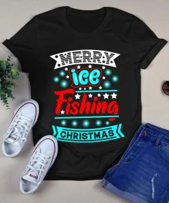 Ice Fishing Merry Christmas Xmas Gift Tshirt