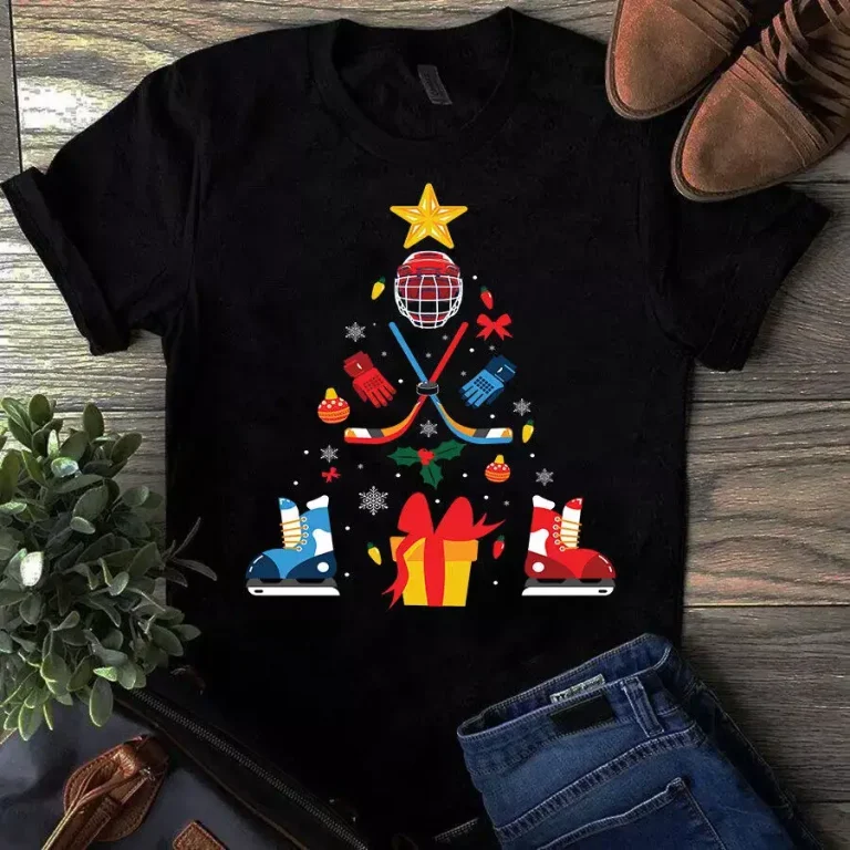 Ice Hockey Christmas Xmas Tree Ornament Gift Tshirt
