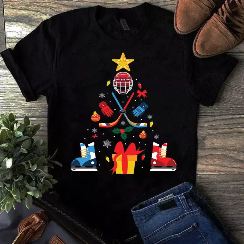 Ice Hockey Christmas Xmas Tree Ornament Gift Tshirt