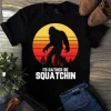 Id Rather Be Squatchin Bigfoot Sasquatch Retro Tshirt