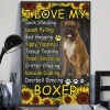 I Love My Sock Stealing Leash Pulling Sunflower Boxer Dog Poster