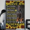 I Love My Sock Stealing Leash Pulling Sunflower Doberman Dog Poster
