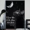 I Love You to the Moon and Back Lunar Moon Black Cat Poster