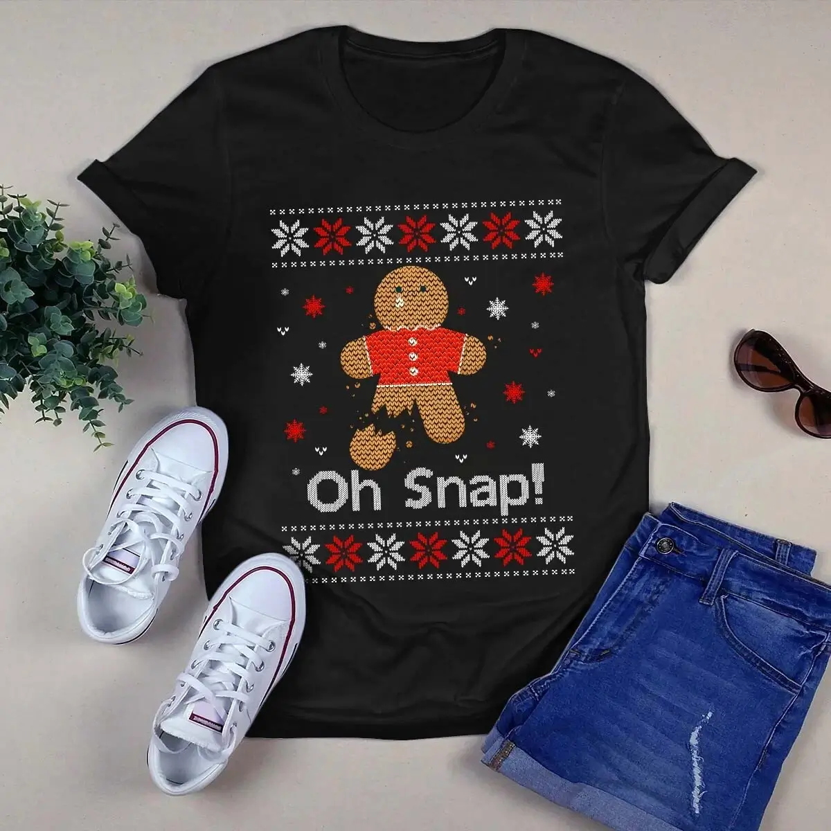 Oh Snap Gingerbread Christmas Gift Xmas Tshirt