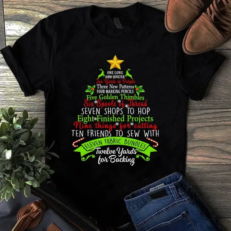 One Long Arm Quilter Eleven Fabric Bundles Christmas Tree Quilting Sewing Tshirt