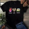 Peace Love Books Love Reading Bookworm Tshirt