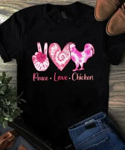 Peace Love Chickens Tye Die Hippie Chicken Tshirt
