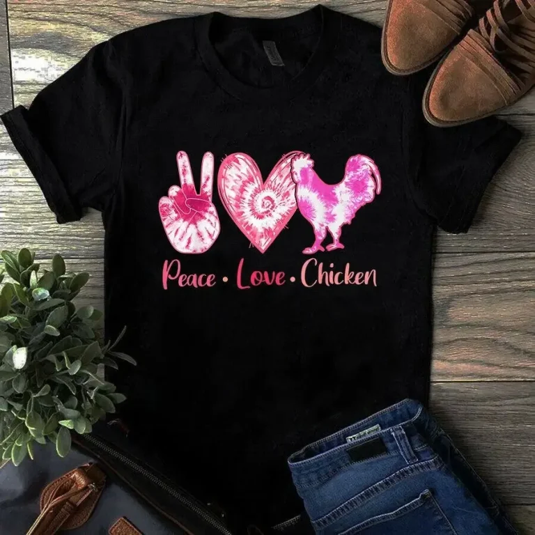 Peace Love Chickens Tye Die Hippie Chicken Tshirt